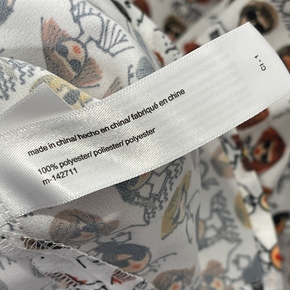 ELOQUII Printed Tie-Neck Women’s Face Diversity Button Front Blouse Size 26 - Picture 7 of 9